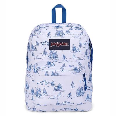 Mochila Para Laptop JanSport SuperBreak® Plus Blancas Azules | EC_JS465