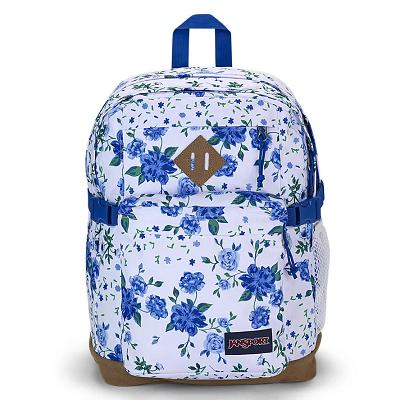 Mochilas Escolares JanSport SUEDE CAMPUS Blancas Azules | EC_JS548