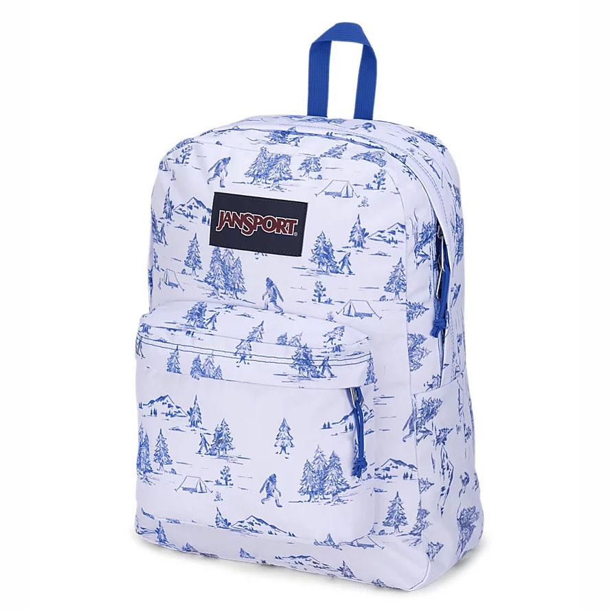 Mochila Para Laptop JanSport SuperBreak® Plus Blancas Azules | EC_JS465